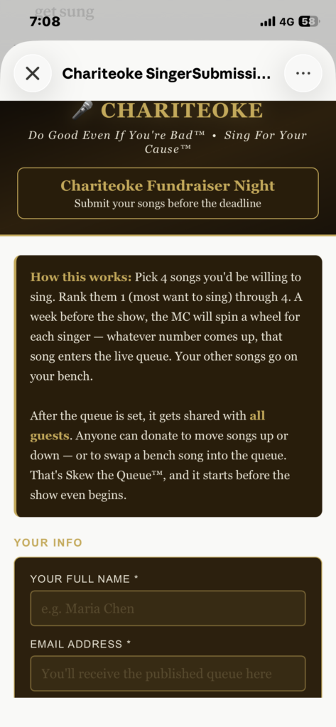 Skew the Queue live board on mobile